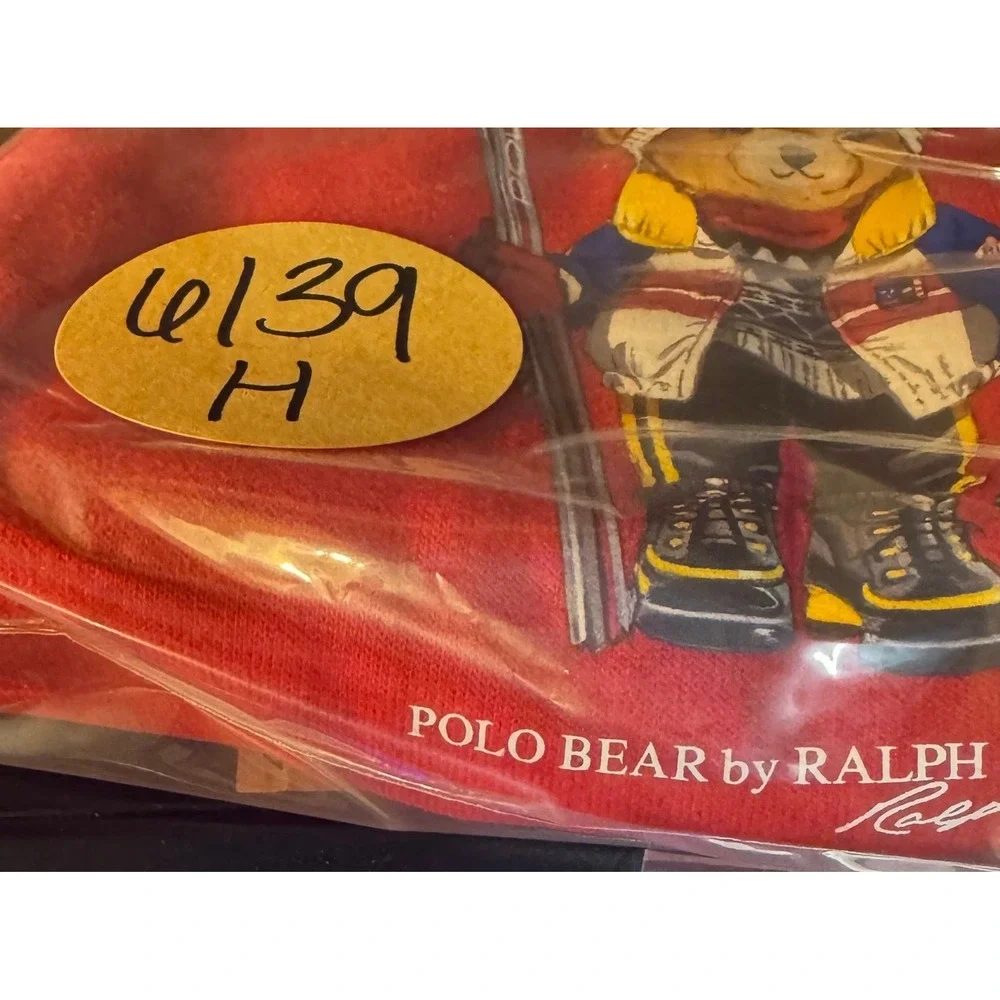 Ralph Lauren Polo Bear Fleece Dress Baby Girls 3 Months Red Ruffle Long Sleeved